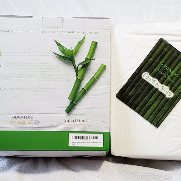 COMFIER SLEEP "100% Bamboo Mattress Protector" Waterproof- NaturallyCooling-KING - Picture 4 of 13